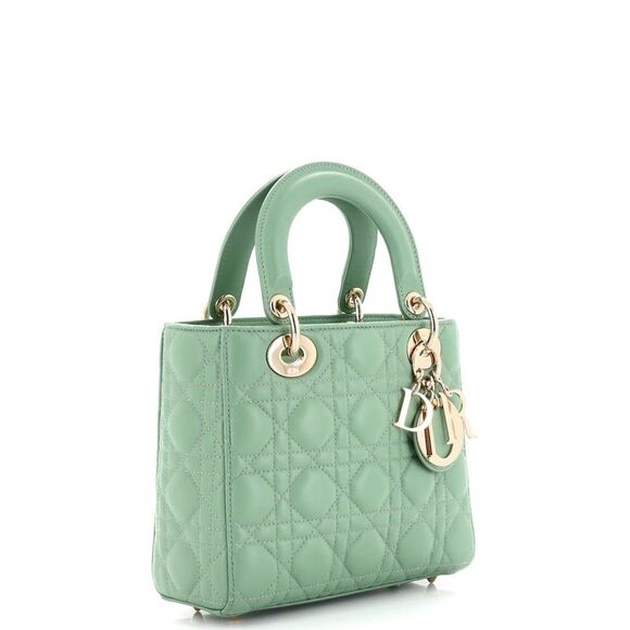 Christian Dior My Lady Dior Bag Cannage Quilt Lambskin Green - Picture 2 of 7